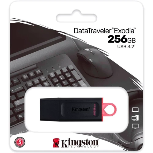 USB-флешка Kingston 256GB DataTraveler Exodia USB 3.2 Black/Pink (DTX/256GB): Максимальная скорость записи, МБ/с 60