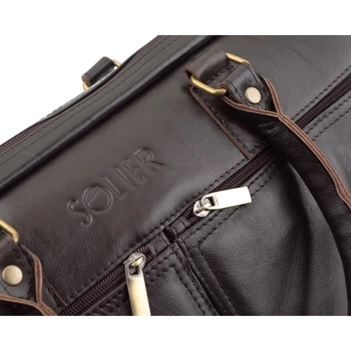 Сумка для ноутбуков Solier 17" DUNDEE Leather Case Brown (SL01Brown) фото 5