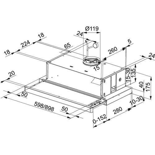 Вытяжка Franke FTC 912 XS LED1 (315.0532.377): Тип монтажа Встраиваемый