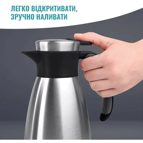 Термос Tefal Термокувшин Soft Grip 1.5 л чорный (K3043214)