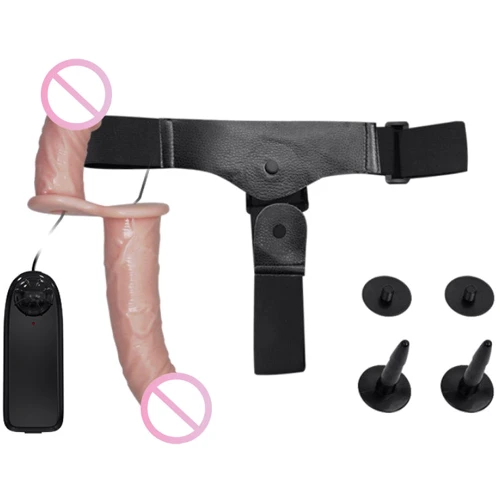 Страпон LYBAILE Ultra Passionate Harness Dual Vibration Flesh