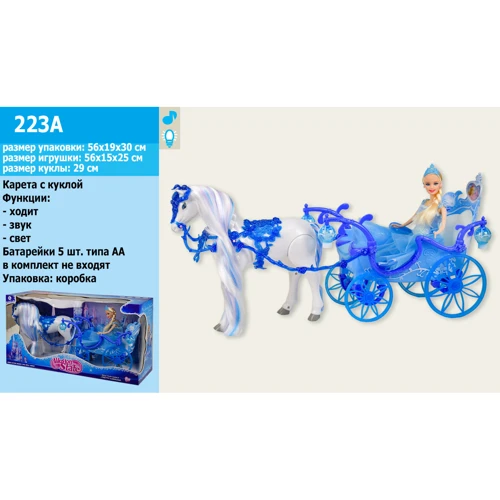 Кукольный набор Bambi Кукла, карета, лошадь (223A)