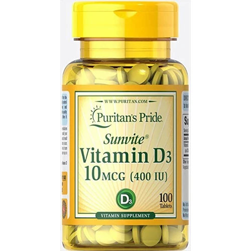 Puritan's Pride Vitamin D3 400 Iu Softgels, 100 Count