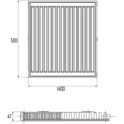 Imas 11-К 500х1400 бок. подкл: Тип радиатора Панельный