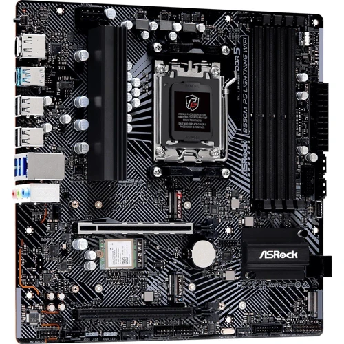 ASRock B650M PG LIGHTNING WIFI: Дополнительно Адаптер Wi-Fi, Поддержка UEFI, Радиатор на VRM, Поддержка RAID