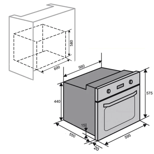 Духовой шкаф электрический Ventolux BRISTOL 6 MT (BK): Объем, л 70