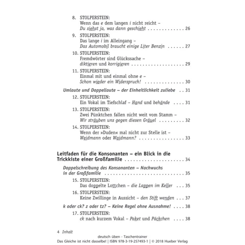Deutsch üben Taschentrainer: Das Gleiche ist nicht dasselbe!: ISBN 9783192574931, 978-3-19-257493-1