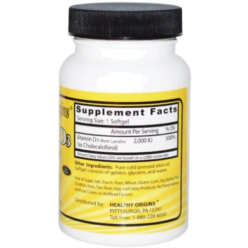 Healthy Origins Vitamin D3, 2000. IU, 120 Softgels (HO15374): Тип вітамін D