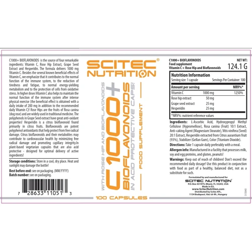 Scitec Nutrition C 1000 + Bioflavonoids 100 caps: Стать унісекс
