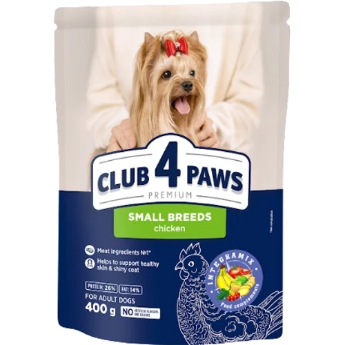 Сухий корм Club 4 Paws Premium Adult Small Breeds для собак малих порід 400 г (4820083909528)