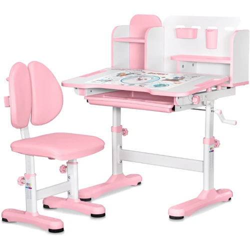 Комплект меблів (стіл + стільчик + полиця) Mealux BD-28 Panda Pink (BD-28 PN): Вік дитини від 3-х років