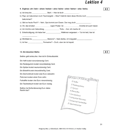 Pingpong Neu 2: Arbeitsbuch: Кількість сторінок 152