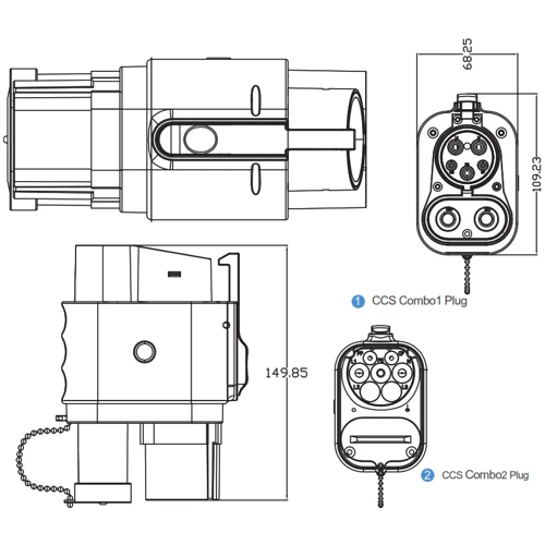 Адаптер Olink CCS Combo 2 to Combo 1 200 кВт AC+DC для електромобілів із США фото 11