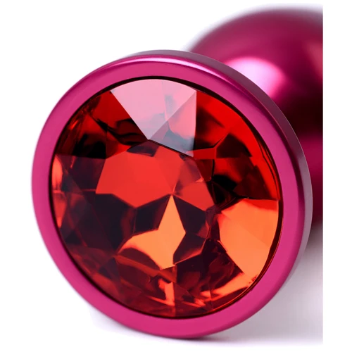 Анальная пробка с кристаллом Metal By Toyfa Burgundy Anal Plug Ruby