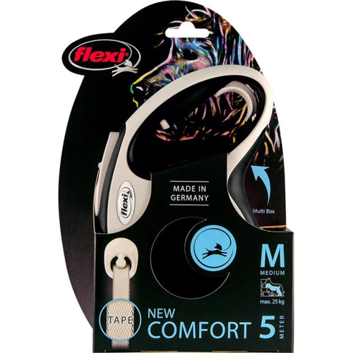 Поводок-рулетка Flexi New Comfort M до 25 кг 5 м черный (4000498043646): Тип шнура Лента