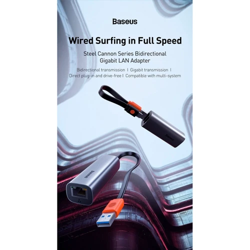 Адаптер Baseus Adapter USB-A / USB-C to Ethernet Dark Grey (CAHUB-AF0G) фото 7