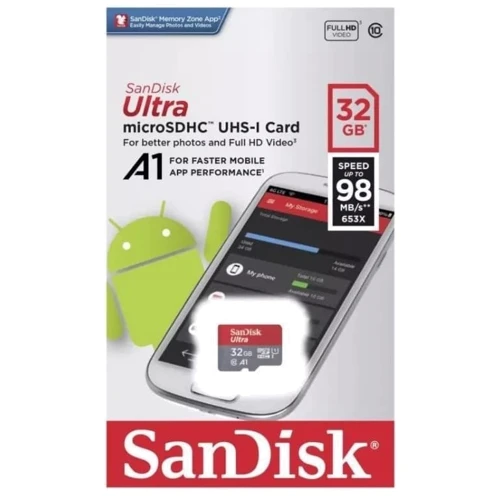 Карта памяти SanDisk 32GB microSDHC Class 10 UHS-I U1 A1 Ultra (SDSQUAR-032G-GN6MN): Тип карты MicroSDHC