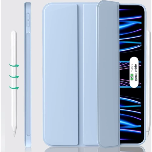 Аксесуар для iPad BeCover Tri Fold Soft TPU Silicone Light Blue для iPad Pro 11 M4 2024 (711748): Особливості Складывается в подставку, Надежная защита от царапин и загрязнений, Удобно держать в руке, Стильный внешний вид, Стильный дизайн, Приятен на ощупь