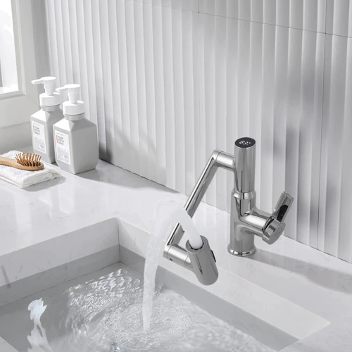 Смеситель для раковины Lefton Single-Hole Rotatable Faucet with Temperature Display-BF2204 Chrome: Термостат Нет