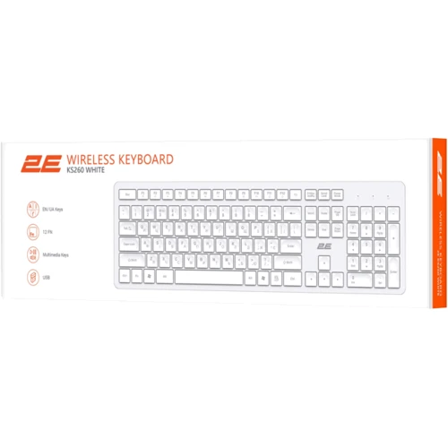 Клавиатура 2E KS260 White (2E-KS260WWH_UA): Подключение беспроводное