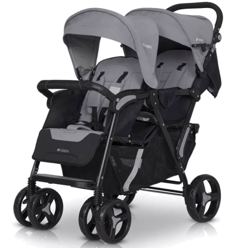 Коляска для двойни EasyGo Fusion Duo 2021 9023-EGFD20-10, Pearl, светло-серый: Тип коляски Коляска для двойни