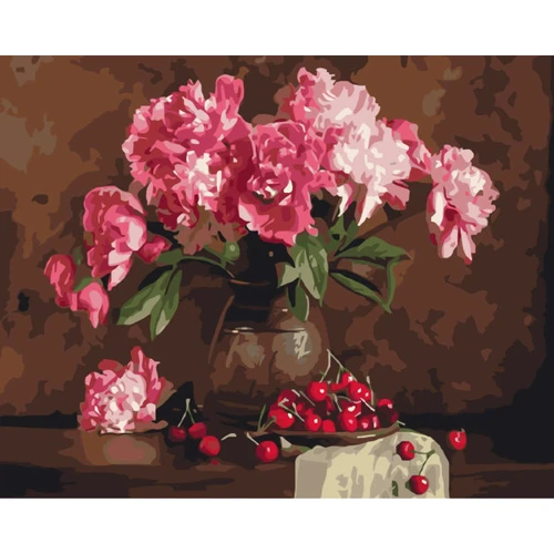 Картина по номерам Brushme Пионы и вишни 40x50 см (BS4645)