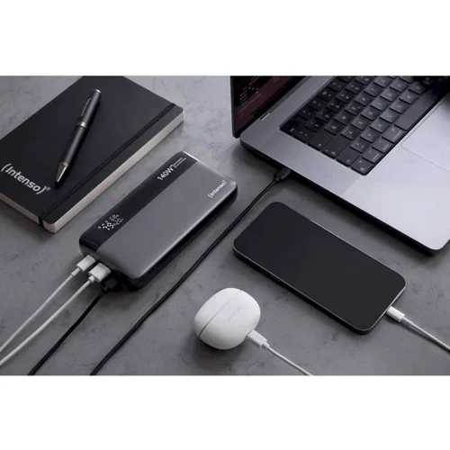 Внешний аккумулятор Intenso Power Bank 25000mAh 140W Grey: Особенности С дисплеем, Компактный размер, Индикатор заряда, быстрая зарядка