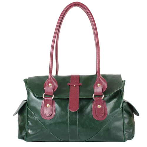 Женская сумка саквояж Laskara темно-зеленая (LK-10250-green)