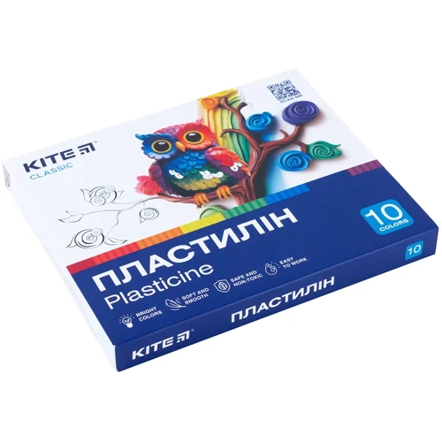 Пластилин восковой Kite Classic 10 цветов 200 г (K-084) фото 5