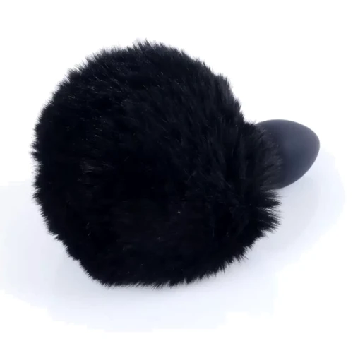 Анальная пробка S с хвостом BOSS of TOYS Boss Series - Silicon PLUG Bunny Tail Black, BS6400100