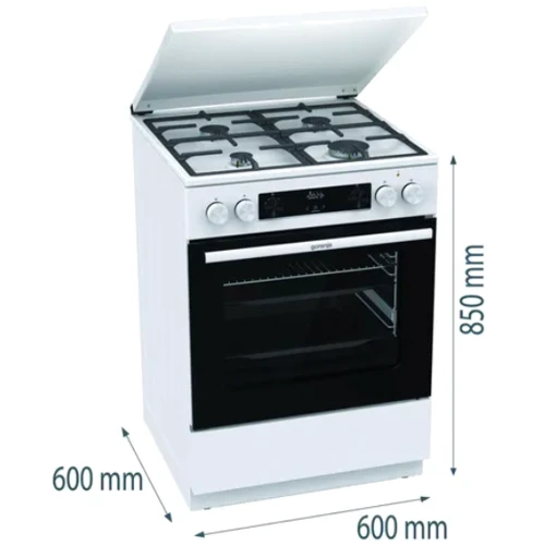Плита комбинированная Gorenje GKS6C71WF: Тип устройства Кухонная плита комбинированная