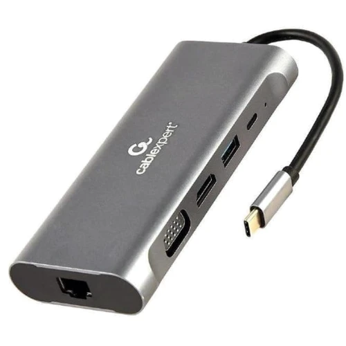 Адаптер Cablexpert Adapter USB-C to 3xUSB+USB-C+HDMI+VGA+RJ45+SD+microSD (A-CM-COMBO7-01)