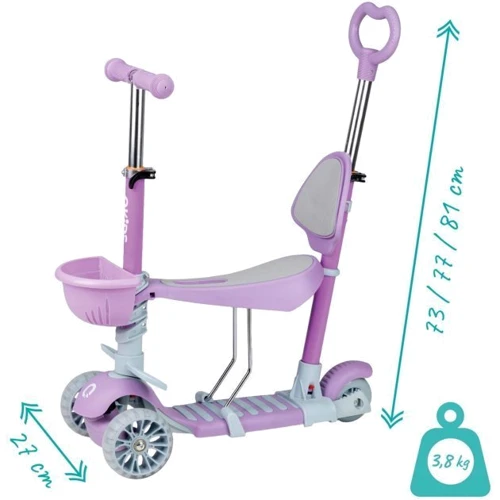 Самокат трехколесный с сиденьем QKIDS ILI (цвет - purple): Количество колес 3
