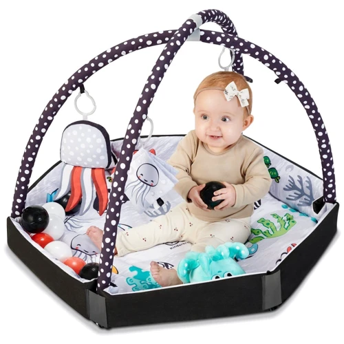 Развивающий коврик Kinderkraft Sea Land (KPSELA00MUL0000): Особенности игровые дуги, бортики