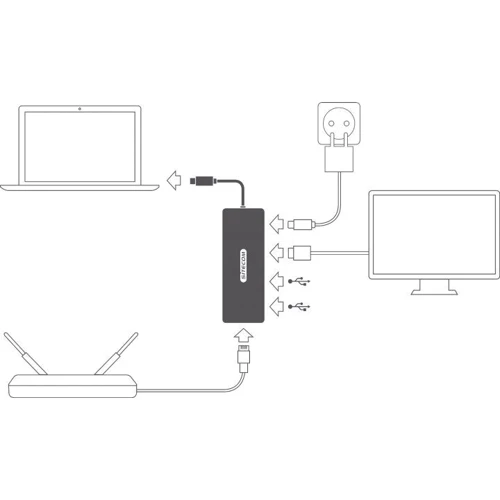 Адаптер Sitecom Adapter USB-C to RJ45+USB-C+HDMI+2xUSB3.0 Space Grey (CN-379): Інтерфейс підключення USB-C