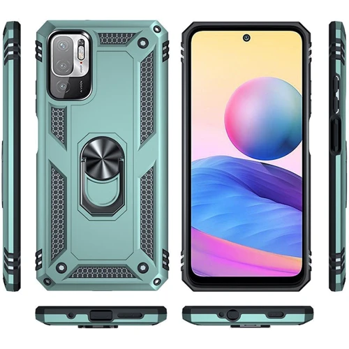 Аксессуар для смартфона Mobile Case Shockproof Serge Magnetic Ring Green for Xiaomi Redmi Note 10 5G / Poco M3 Pro / Poco M3 Pro 5G: Тип накладка на заднюю часть