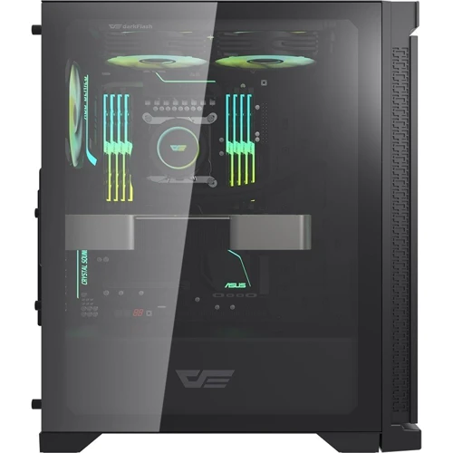 Корпус DarkFlash DK361 Black: Материал передней панели пластик
