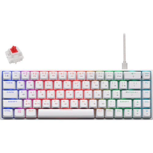 Клавіатура 2E KG380 RGB Gateron Red Switch White (2E-KG380UWT-RD): Додатково подсветка клавиш