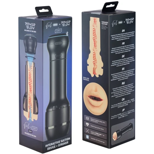 Мастурбатор-ротик Kiiroo Feel Mouth с всасывающей интерактивной насадкой PowerBlow Combo Set