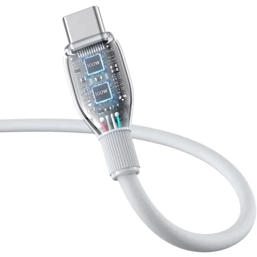 Кабель Baseus Cable USB-C to USB-C Pudding Series Fast Charging 100W 1.2m White (P10355702221-00): Длина 1.2 м