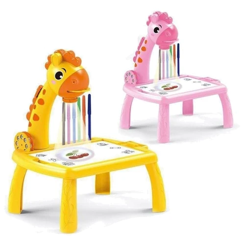 Столик для рисования Projection Painting Жирафик с проектором желтый (2200-4)