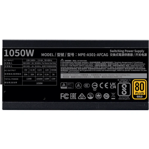 Блок живлення CoolerMaster 1050W MWE Gold 1050 - V2 (MPE-A501-AFCAG-3EU) фото 6