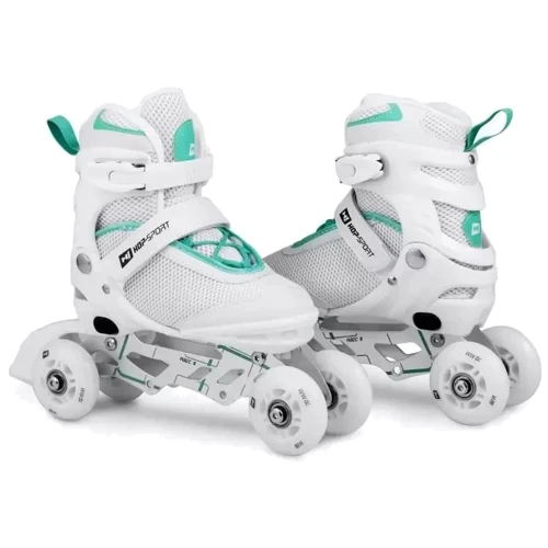 Роликовые коньки для девочки Hop-Sport 3W1 HS-903 Motion S бело-мятные фото 5