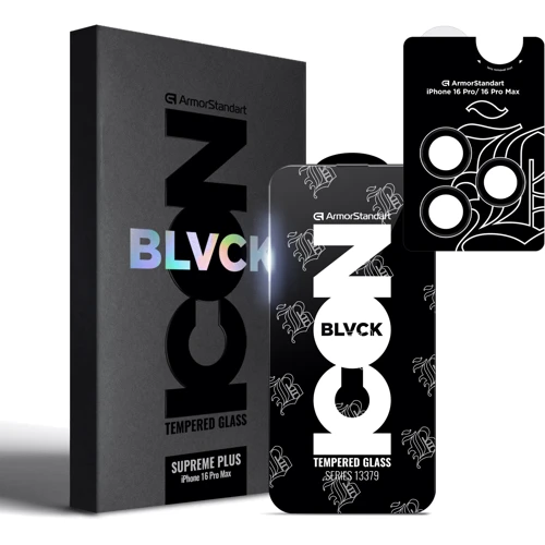 Захисне скло для iPhone ArmorStandart Tempered Glass Supreme Plus Icon Black для iPhone 16 Pro Max (ARM80297)