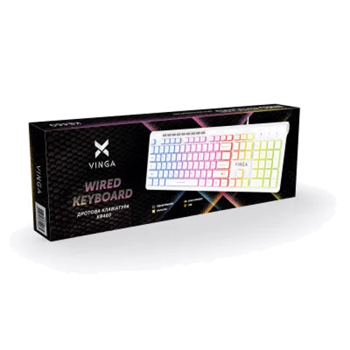 Клавиатура Vinga KB-460 White: Тип клавиатуры мультимедийная