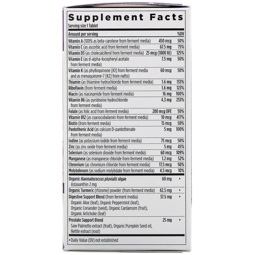 New Chapter, 55+ Every Man's One Daily Multi, 72 Vegetarian Tablets (NCR-90128): Тип мультивітаміни