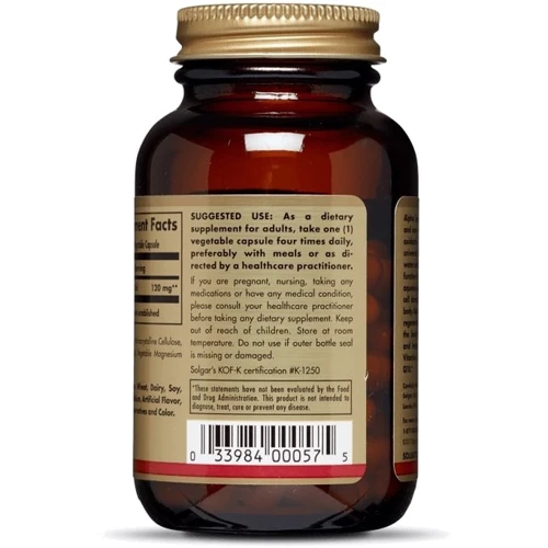 Solgar Alpha Lipoic Acid Солгар Альфа-ліпоєва кислота 120 mg 60 капсул: Стать унісекс
