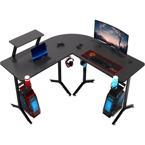 Геймерский стол GT Racer 146x146x60x73 см Black (T-1247)