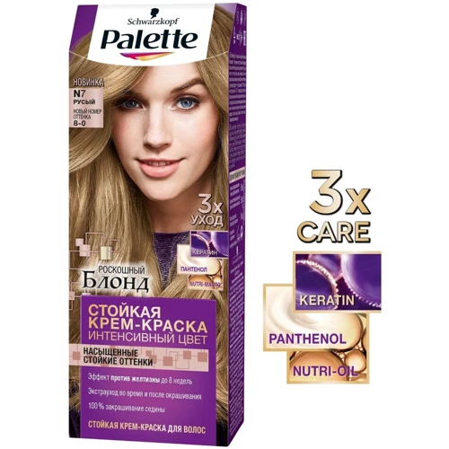 Palette Крем-краска для волос Интенсивный цвет 8-0 (N7) Русый 110 ml: Классификация Масс-маркет