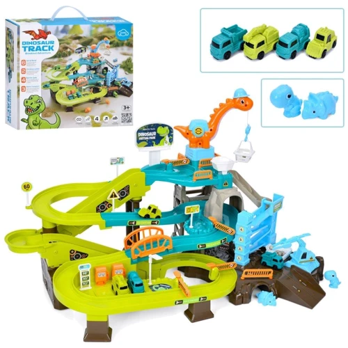 Трек для машинок (музика, рухомі деталі, динозаври, машинки, кран-динозавр) (T912A): Виробник Noname